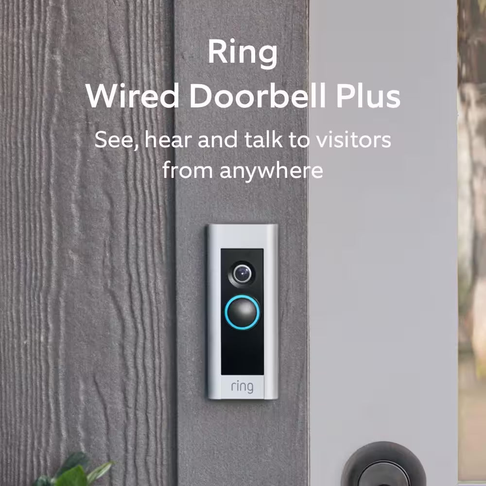 Wired Doorbell Plus - Smart Wi-Fi Video Doorbell Camera with Color Video Previews, Night Vision, and Instant Response Features