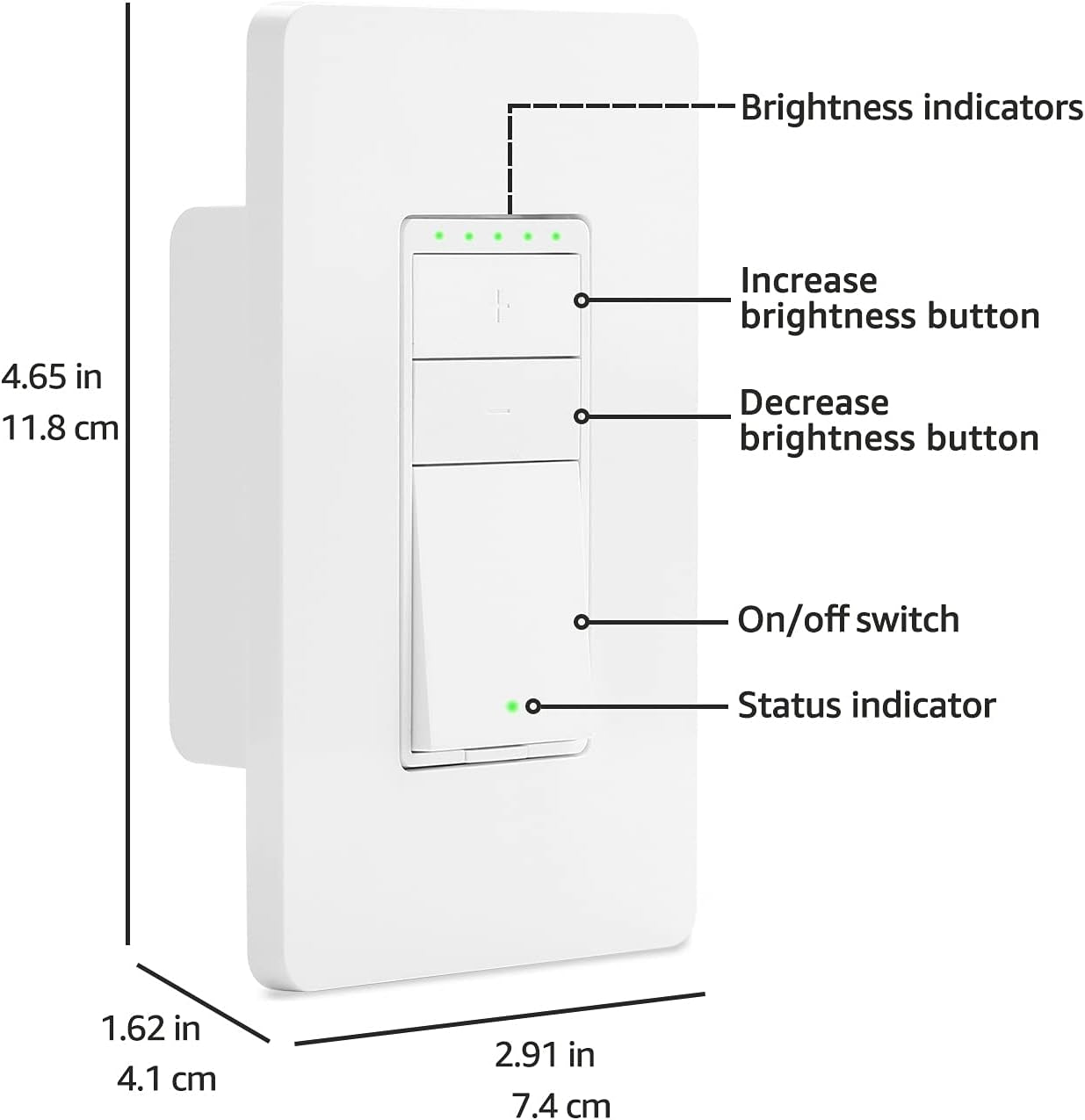 Smart Dimmer Switch, 3-Way with Echo Dot 3Rd Gen, Charcoal