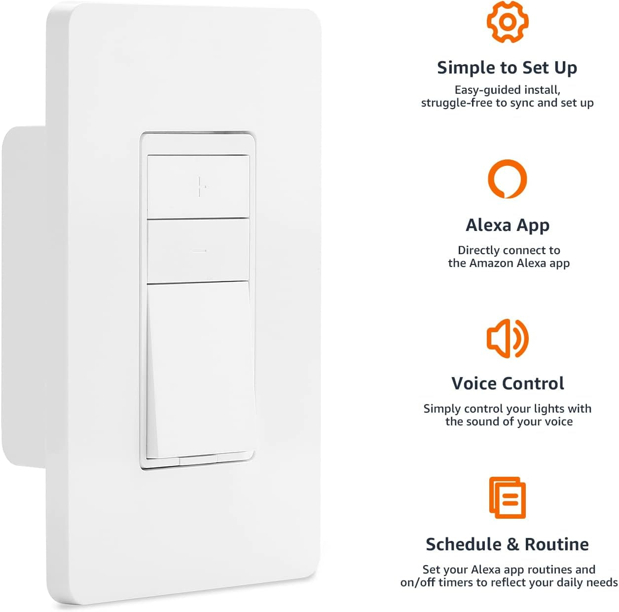 Smart Dimmer Switch, 3-Way with Echo Dot 3Rd Gen, Charcoal