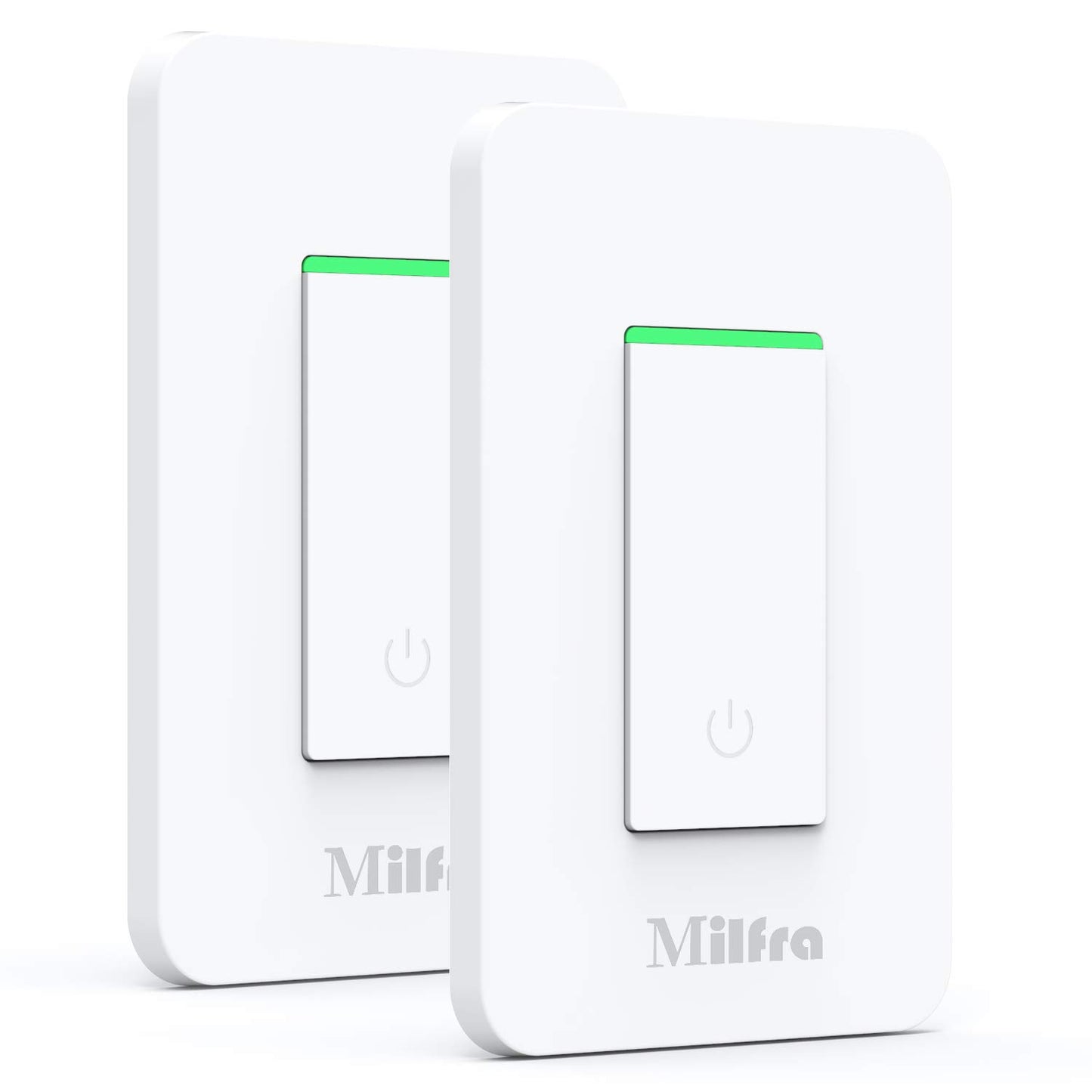 Smart Light Switch, In-Wall Wifi Smart Switch That Compatible with Alexa and Google Assistant, No Hub Required, Neutral Wire Needed, Single-Pole 15A, ETL and FCC Listed,2 Pack