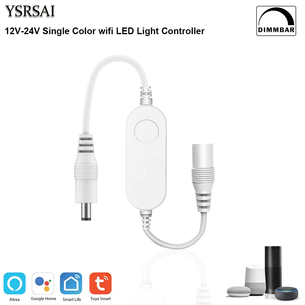 Tuya Smart Life Dimmer DC12 DC24V DC5V USB Wifi 5050 RGB/RGBW/RGBCCT Led Light Strip Single Color Controller for Alexa Google