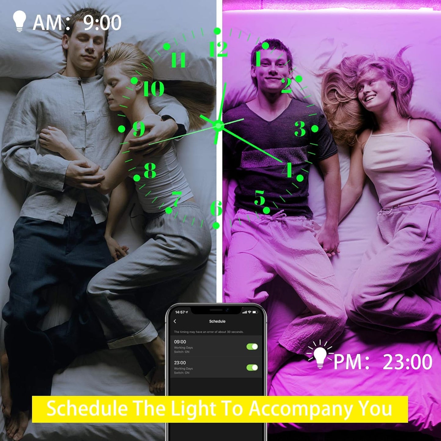 100Ft Led Lights for Bedroom Sync with Music, Led Strip Lights Compatible with Alexa and Google Home