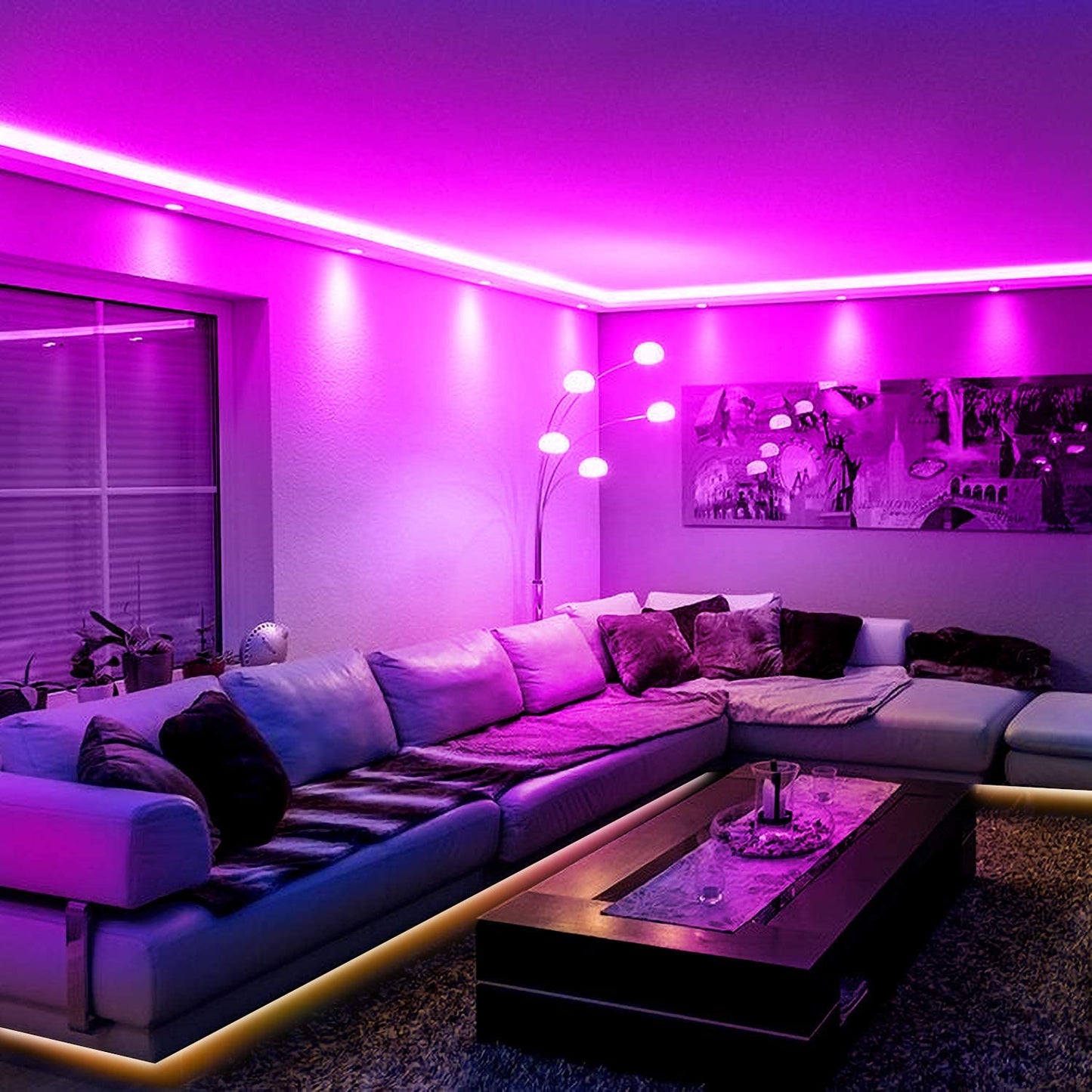 100Ft Led Lights for Bedroom Sync with Music, Led Strip Lights Compatible with Alexa and Google Home