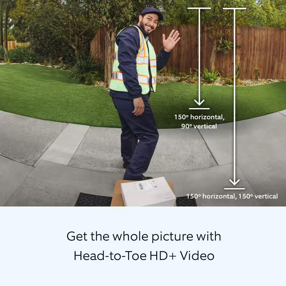 Wired Doorbell Pro - Advanced Smart Wi-Fi Video Doorbell Camera with Full HD Video, Bird's Eye View, and 3D Motion Detection