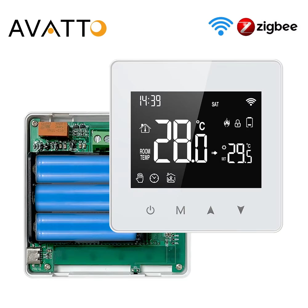 Tuya Wifi/Zigbee Smart Thermostat,Low Power Battery Water Gas Boiler Temperature Controller for Alexa Google Home Alice