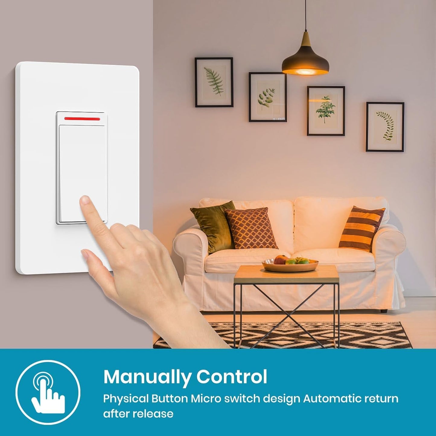 Smart Light Switch Single-Pole,Smart Switch 2024 New Model 10A,Compatible with Alexa, Siri and Assistant,Voice and Remote Control,Neutral Wire Required,No Hub Required