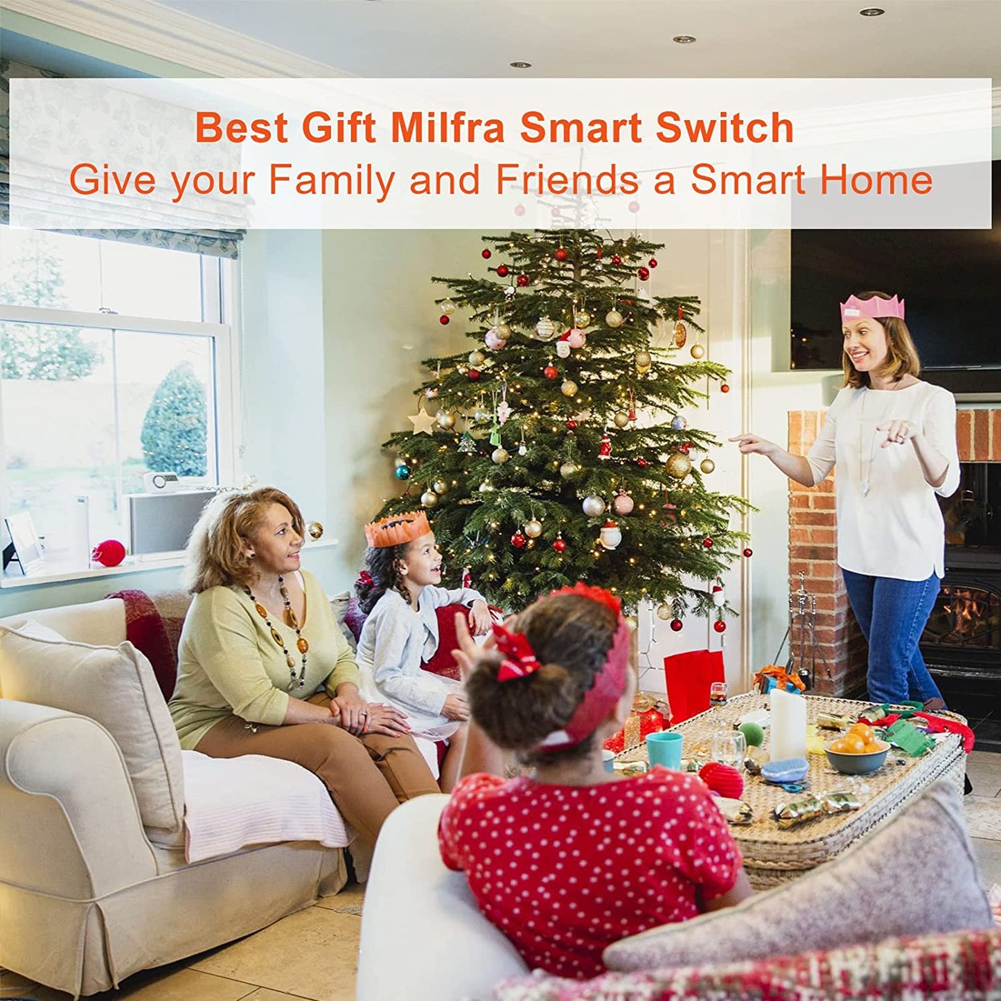 Smart Light Switch, In-Wall Wifi Smart Switch That Compatible with Alexa and Google Assistant, No Hub Required, Neutral Wire Needed, Single-Pole 15A, ETL and FCC Listed,2 Pack