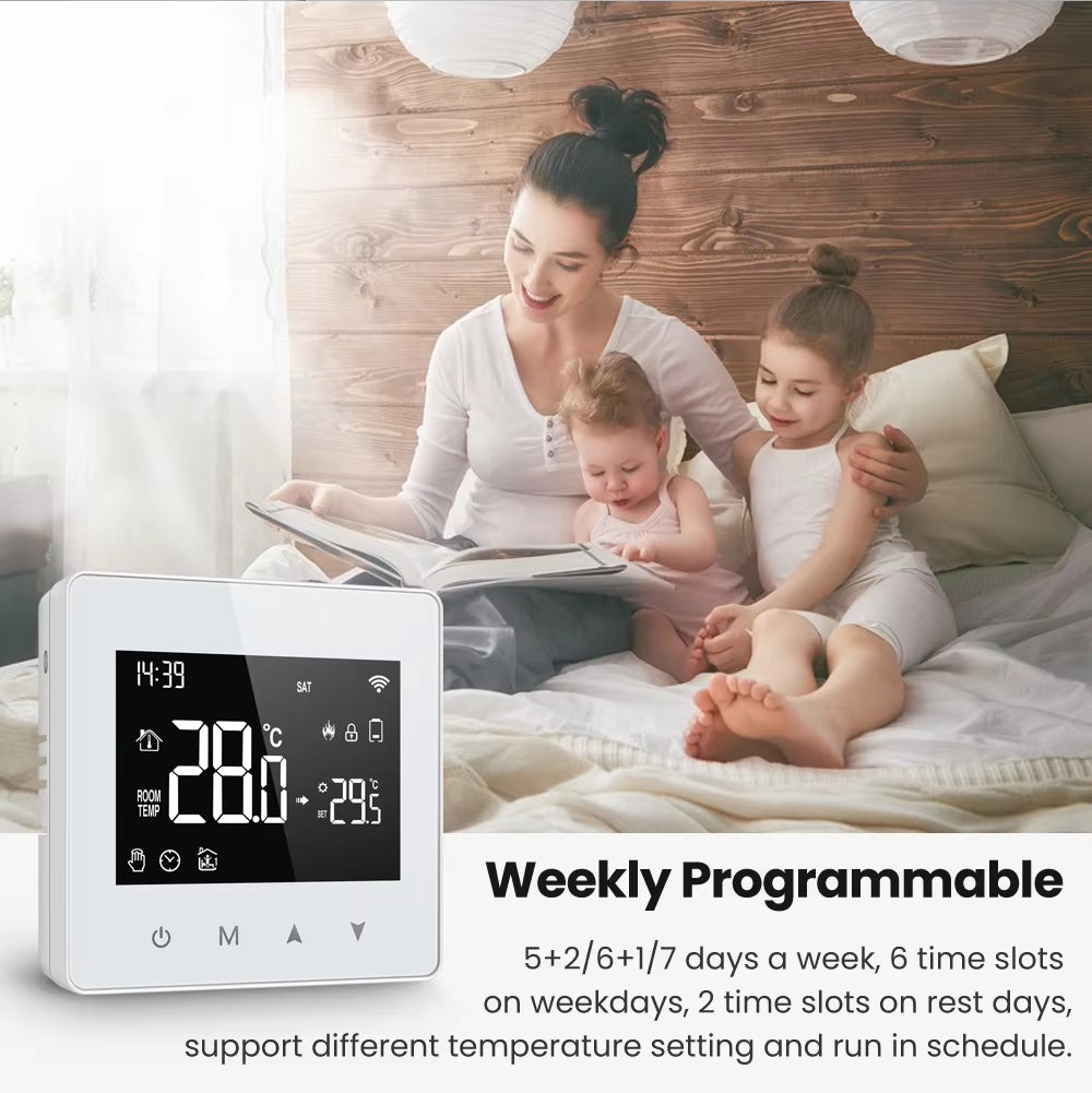 Tuya Wifi/Zigbee Smart Thermostat,Low Power Battery Water Gas Boiler Temperature Controller for Alexa Google Home Alice