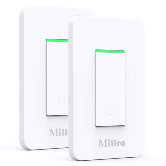 Smart Light Switch, In-Wall Wifi Smart Switch That Compatible with Alexa and Google Assistant, No Hub Required, Neutral Wire Needed, Single-Pole 15A, ETL and FCC Listed,2 Pack