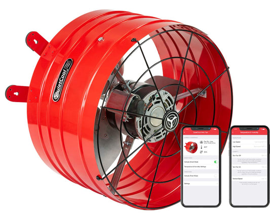 AFG SMT PRO-3.0 Smart Attic Fan for Gable Vents - 2940 CFM - Smart App Control - Thermostat and Humidistat - 20Ft Power Cord - Plug-And-Play - Two Speed