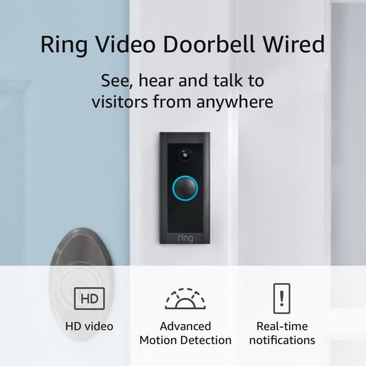 Video Doorbell Wired (Newest Model), Use Two-Way Talk, Advanced Motion Detection, HD Camera and Real-Time Alerts to Monitor Your Front Door (Wi Required)